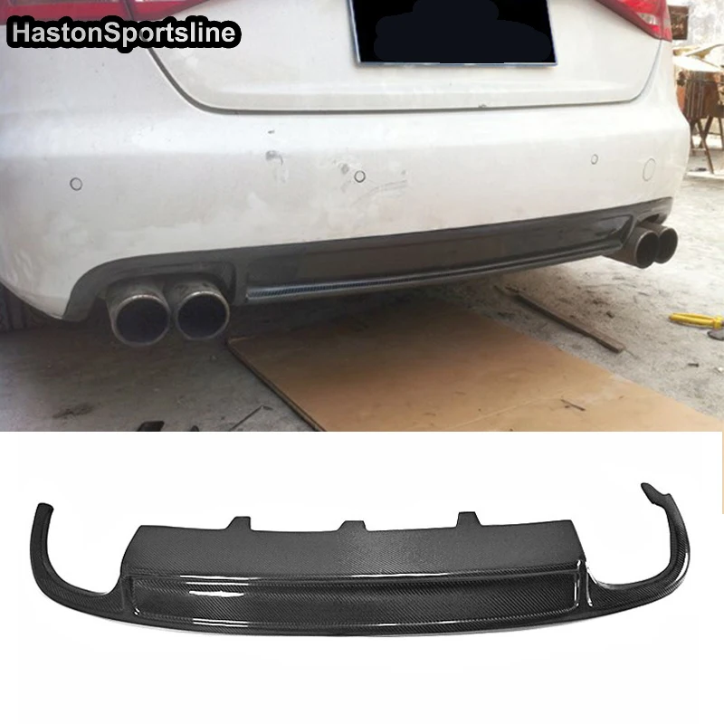 

S4 Style Carbon Fiber Rear Bumper Diffuser For Audi A4 2013~2016 Car Accessories Only Fit Standard Sedan 4Door