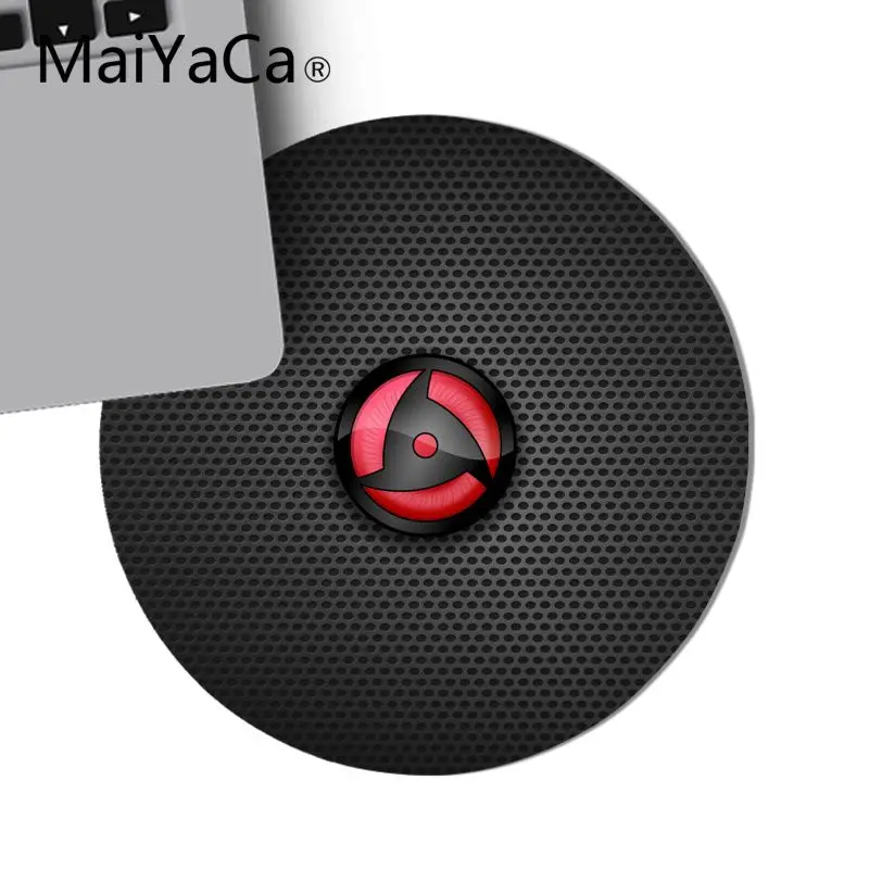 20x20cm Maiyaca Наруто Итачи Учиха логотип DIY дизайн игровой с узором круглый коврик для мыши игровая мышь подкладка для коврика для ноутбука Ноутбук для геймеров Настольный коврик - Цвет: 20x20cm