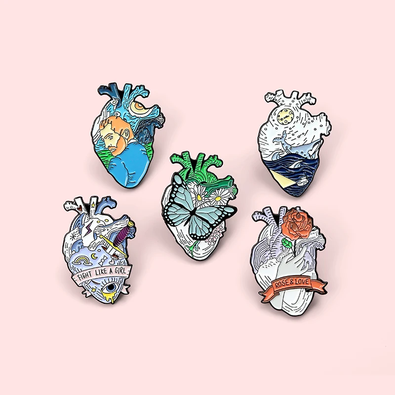 Dello-Smalto-del-cuore-Risvolto-Spilli-Van-Gogh-farfalla-Whale-Femminismo-Spille-Distintivi-E-Simboli-Spilli (2)