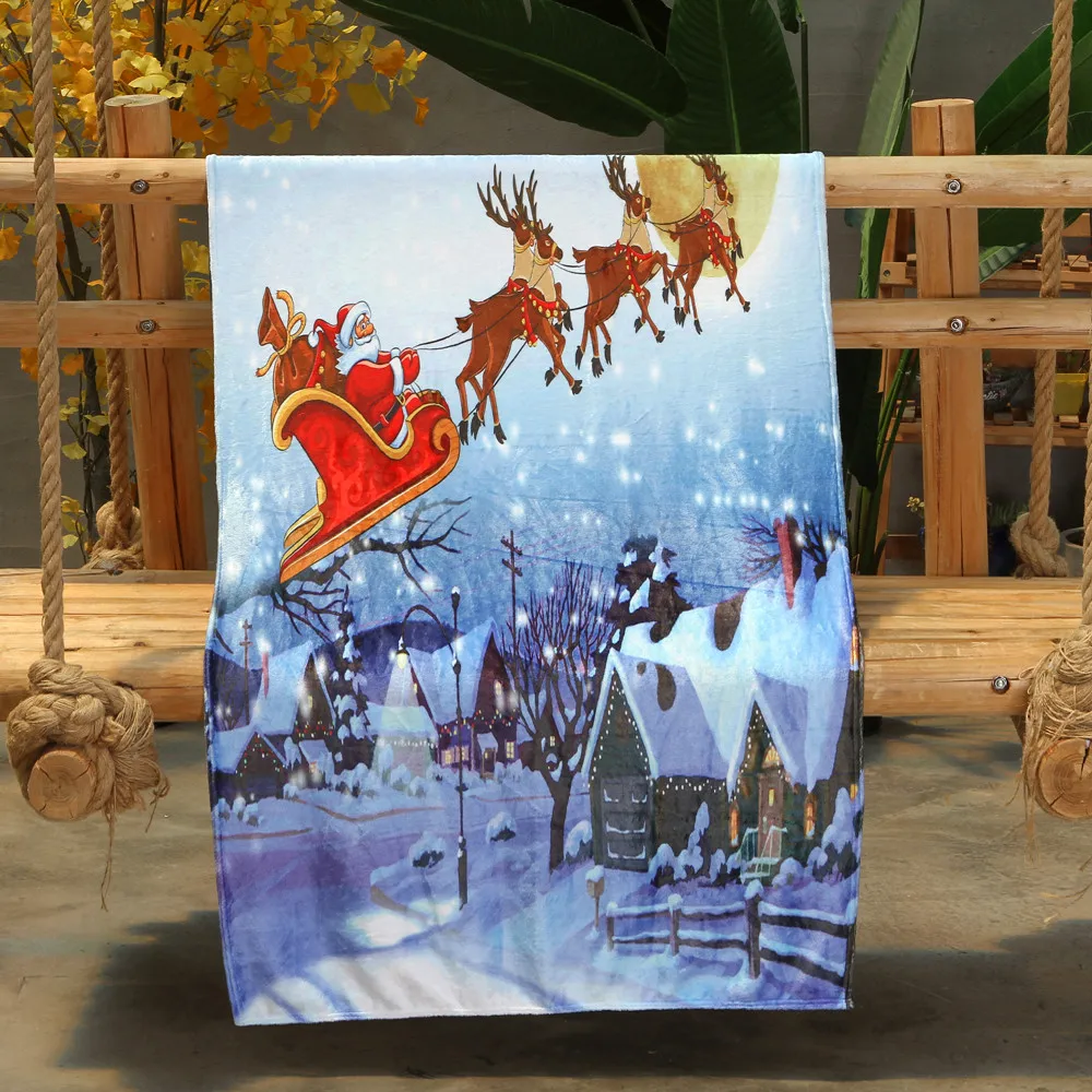 OUNEED одеяло Merry Christmas фланелевый диван-кровать с тканевой обивкой путешествия супер мягкий диван офис дети переносное одеяло 150x200 см#45