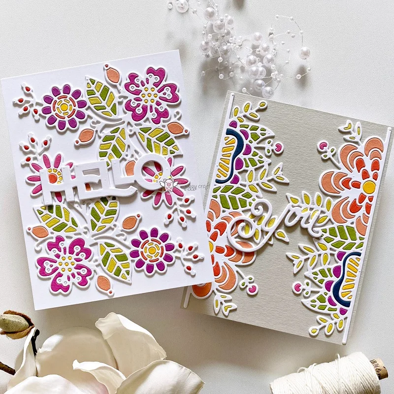 Mmao Handwerk Metall Stahl Schneiden Stirbt Blume grenze rahmen Schablone Für DIY Scrapbooking Papier/foto Karten Präge Stirbt – Detail 2