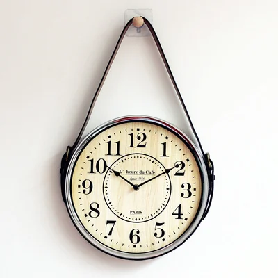 Современный дизайн простые скандинавские настенные часы в винтажном стиле Металлические кварцевые американские часы для гостиной часы подвесные деревенские украшения дома C6T - Цвет: Style 6