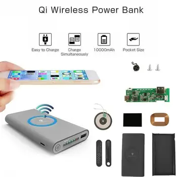 

DIY Wireless Chager Power Bank Case Unassembled Solar Power Bank Case Kit For 126090 Polymer Batteries (Not Included)