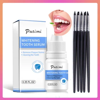 

Effective Teeth Whitening Serum Cleaning Teeth Essence Remove Stains Plaque Oral Hygiene Care Silicone Tooth Shape Dental Tool