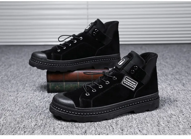 Casual Tooling Boots Men's Autumn New Boots Korean Version Of The Wild Casual Sports High-top Set Foot Shoes Zapatos De Homre