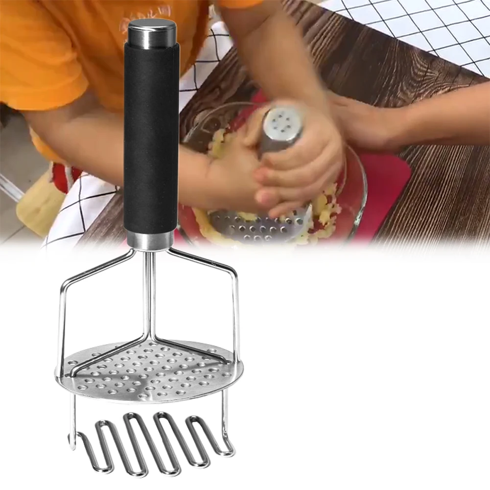 Пресс Картофелемялка DIY нержавеющая сталь измельчитель овощей Многофункциональный выпечки салат фрукты с ручкой сетки выдвижной пружины