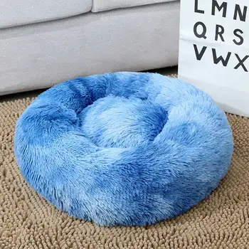 

Long Plush Super Soft Pet Bed Round Cat bed Dog Cat Winter Warm Kennel Sleeping Bag Puppy Cushion Mat Small Dog Bed