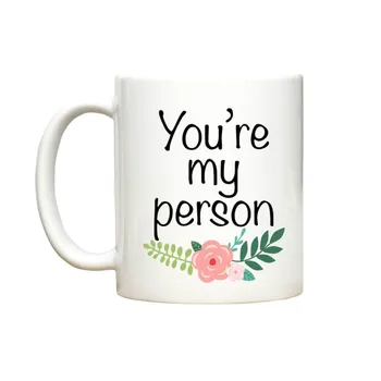 

You Are My Person Grey's Anatomy Cup Procelain Tea Ceramic Coffee Mugs Beer Friend Cups Milk Cups