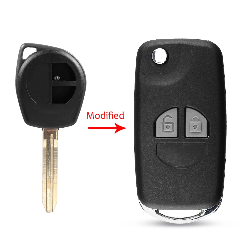 KEYYOU 10X2 кнопки модифицированный флип-пульт дистанционного ключа чехол с кнопкой Pad для Suzuki SX4 Swift Grand Vitara Fob Shell - Цвет: Modified TOY43