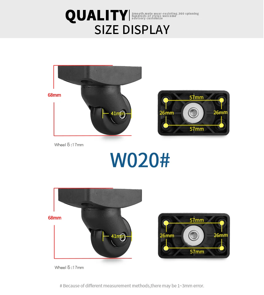 Replacement wheels for suitcase luggage high quality travel bag casters repair Wear resistant password box luggage wheels