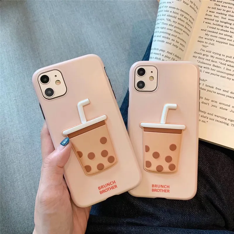 Милый Бо Ба чай пузырь молоко чай дизайн 3D сенсорный телефон чехол для iPhone11 Pro max чехол для iPhone 11Pro XR XS coque 6s 7 8 Plus