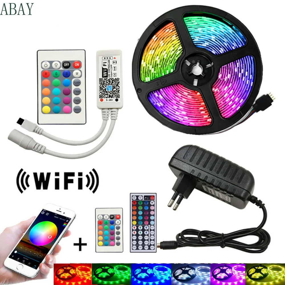 WIFI RGB luces светодиодный светильник с полосками s 12 В 5050 SMD tira de гибкий