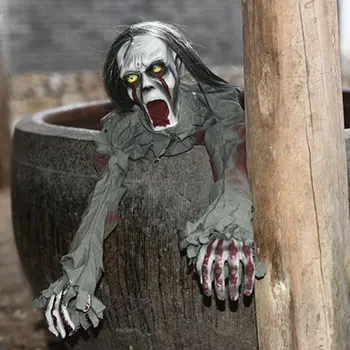 

Halloween Decorations Creeping Ghost Voice Control With Hair Electric Bar Haunted House Props Horror Arrangement