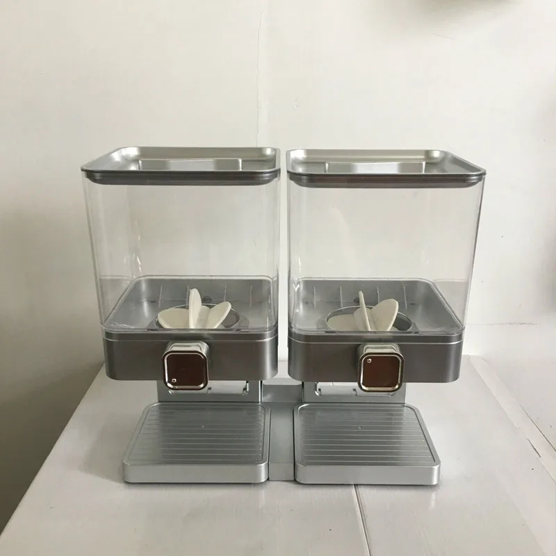 Silver Овсянка квадратная Одиночная чашка овсянка машина Одиночная бочка бак для хранения овсянка машина диспенсер зерна - Цвет: Silver