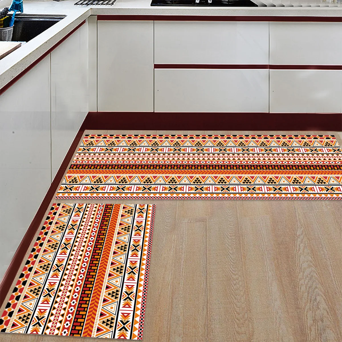 Kitchen Mat Anti-slip Aztec Traditional Patterns Ethnic Printed Carpet Doormat Hallway Bath Living Room | Дом и сад