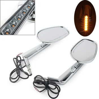 

Motorcycle Pair Rearview Mirror with LED Turn Signals light For Harley VROD VRSCF 2009 2010 2011 2012 2013 2014 2015 2016 2017