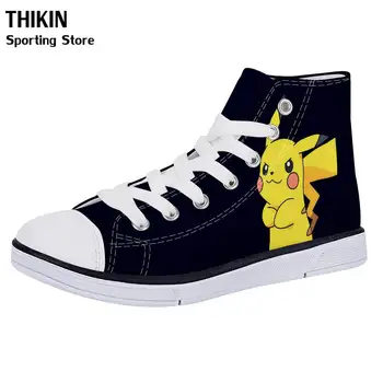 

THIKIN 2019 New Pokemon Pikachu Anime Girls Running Shoes Toddler Kids Black Sneakers Boy Sport Shoes Children Basketball Shoes