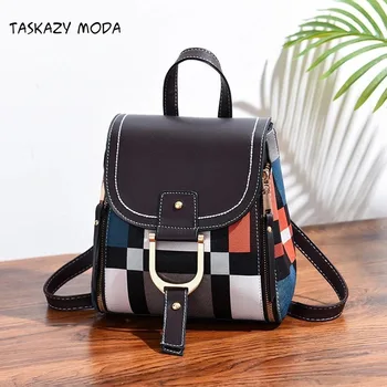 

High Quality PU Leather Women Backpack Bag Shoulder School Bag for Girls Teenage Multi-use Daypack Knapsack Hand Bag Crossbody