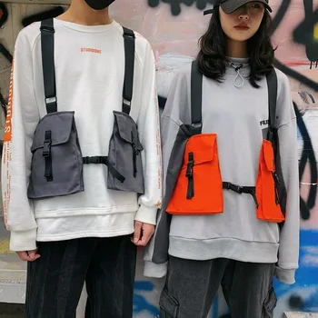 

Korean-style Popular Brand Couples Men and Women Casual Frock Vest Bag Multi-pockets Function Tactical Multi-functional Shoulder