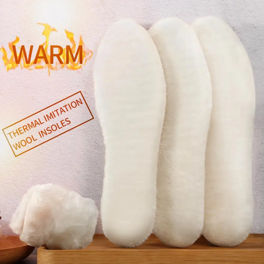 

3ANGNI 1 Pair thermal imitation wool insoles winter Snow Boots warm insoles pads for women men shoes insert cushion felt boots