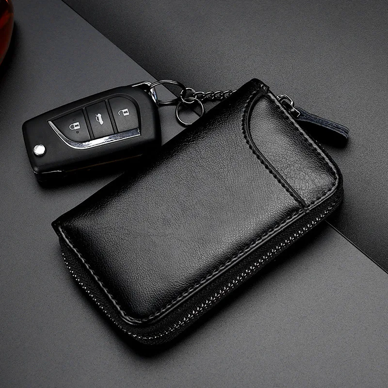 Key Case Genuine Leather Keychain Holder Fashion Multifunction Keys Organizer Wallet Men Car Key Case Ladies Smart Housekeeper Keys Pouch