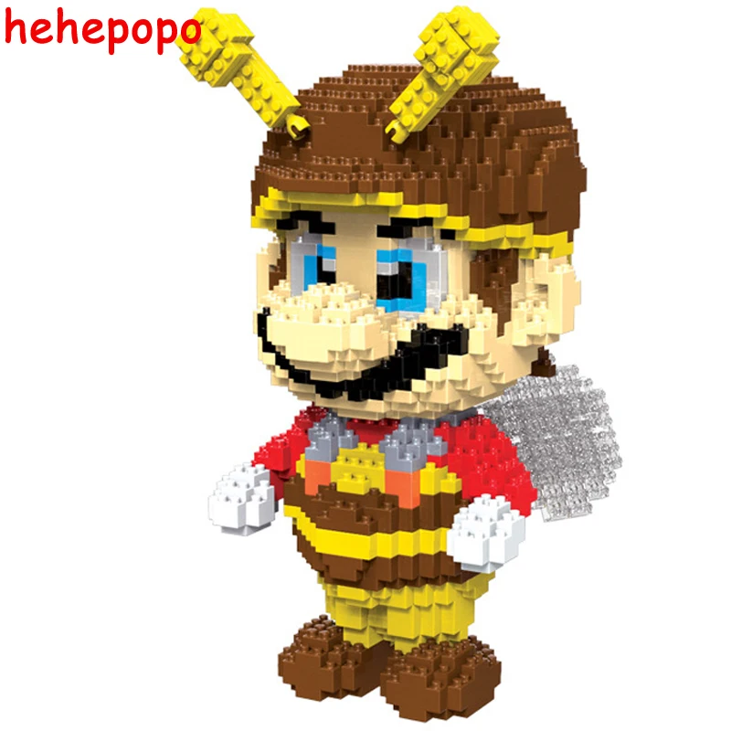 Tanie 2000 sztuk 9020 Yoshi mini klocki duży Model rozmiar Mario bloki Anime DIY budynku zabawki Juguetes aukcja zabawkowy Model prezenty dla dzieci