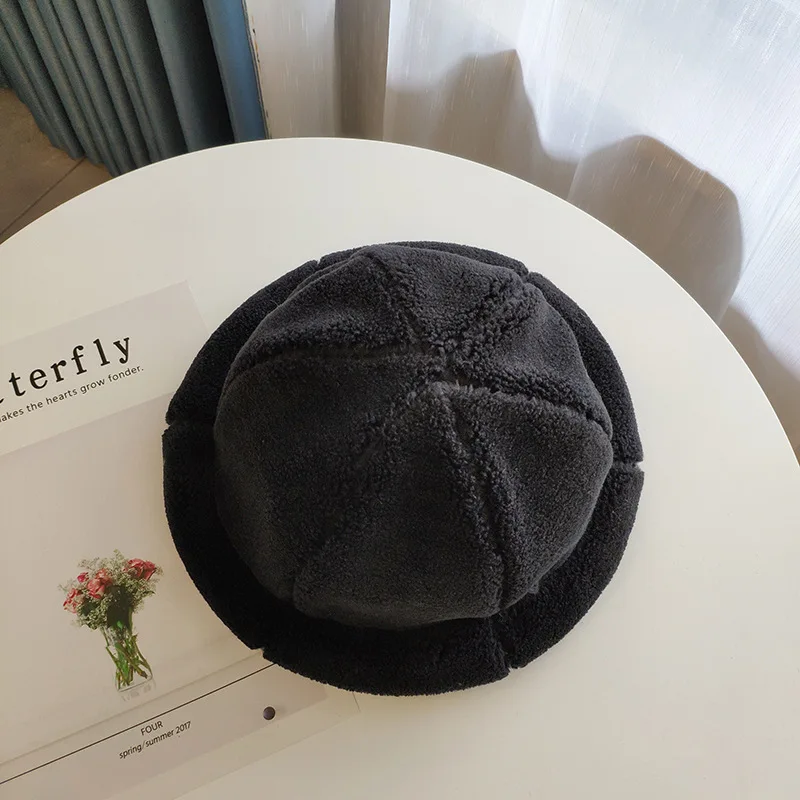 Litthing, женская зимняя флисовая шапка, толстые теплые шапки, повседневные одноцветные пушистые шапки с плоским верхом, женские меховые шапки