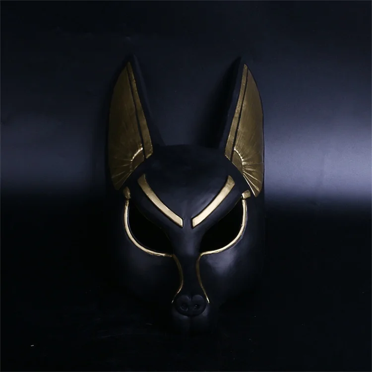 Египетская Anubis косплей маска для лица платок Canis Spp голова Волка шакал реквизит в виде животных Хэллоуин Необычные Вечерние