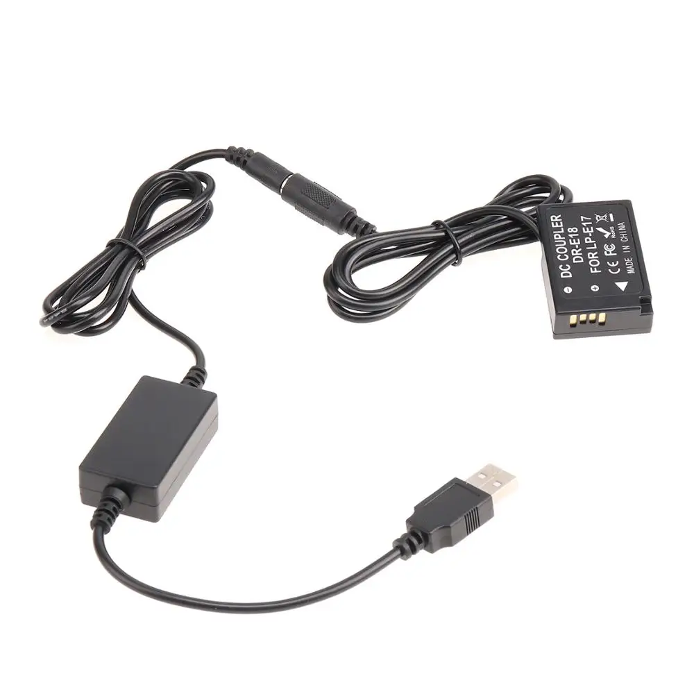 FOTGA LP-E17 Dummy Battery Plate Coupler with 5V 2A USB Cable for Canon EOS RP 77D 200D 750D 760D 800D