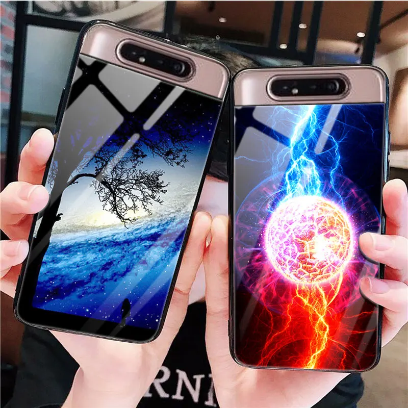 Для samsung A80 чехол закаленного стекла Звездный космический жесткий чехол для samsung Galaxy A80 A805F SM-A805F TPU бампер A 80 чехол для телефона