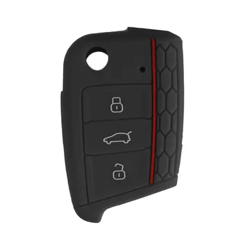 

New Silicone Key Cover Case With Red Stripe For Volkswagen Golf 7 MK7 Keyring Hot Selling