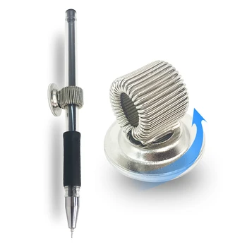 Hot Sale Metal Single Hole Pen Loop Holder Rotatable Self Adhesive Pens Clip With Spring Loop