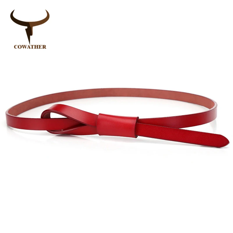 PL001red COWATHER из воловьей кожи для женщин ремнем; Модный дизайн; высокий тонкий каблук из коровьей кожи женская обувь с ремешком на золотистой пряжкой Джинсовое платье пояс новое поступление пояс - Цвет: PL001red