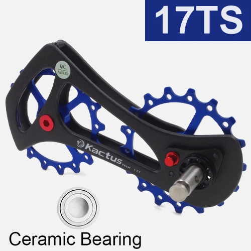 17TS-BLUE-B1 Дорожный велосипедный переключатель для 11 Скоростей Shimano Groupset из углеродного волокна, велосипедный задний переключатель, направляющая Велосипедное колесо, шкивы, запчасти для велосипеда - Цвет: 17TS-BLUE-B1
