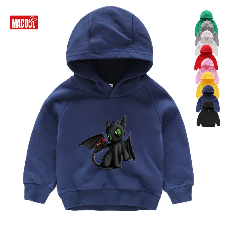 Kids Hoodies Толстовки с капюшоном с принтом «Как приручить дракона» для мальчиков и девочек; Детские забавные зимние белые толстовки с длинными рукавами - Цвет: Kids Hoodies
