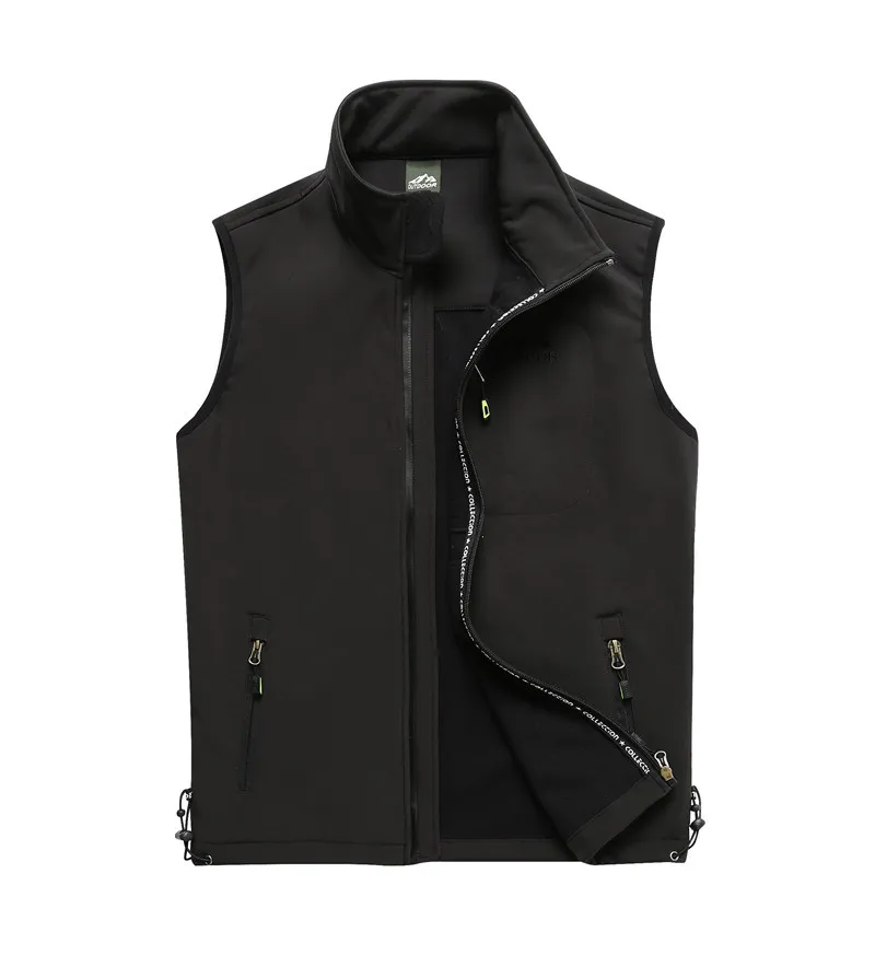 

NIANJEEP Men's Casual Vest Spring And Autumn New Style Thin Cashmere Stand Collar Vest Waistcoat Photography Fishing Suits Men's
