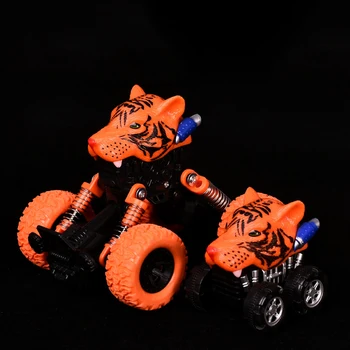 

2PCS Tiger Head Pull Back Off Road Car Models Kids Boys Toys Gifts Animal Inertia Buggy