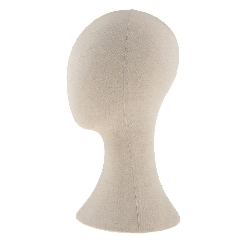 22 inch Canvas Block Head Mannequin Head, Manikin Wig Head Set with Mount Hole, Display Styling Head for Making Wigs Women