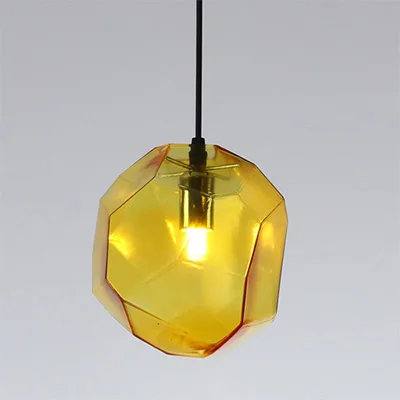 yellow glass Современный минималистичный подвесной светильник креативные красочные хрустальные подвесные лампы для ресторана, внутреннего дома, подвесное освещение, Декор - Цвет корпуса: yellow glass