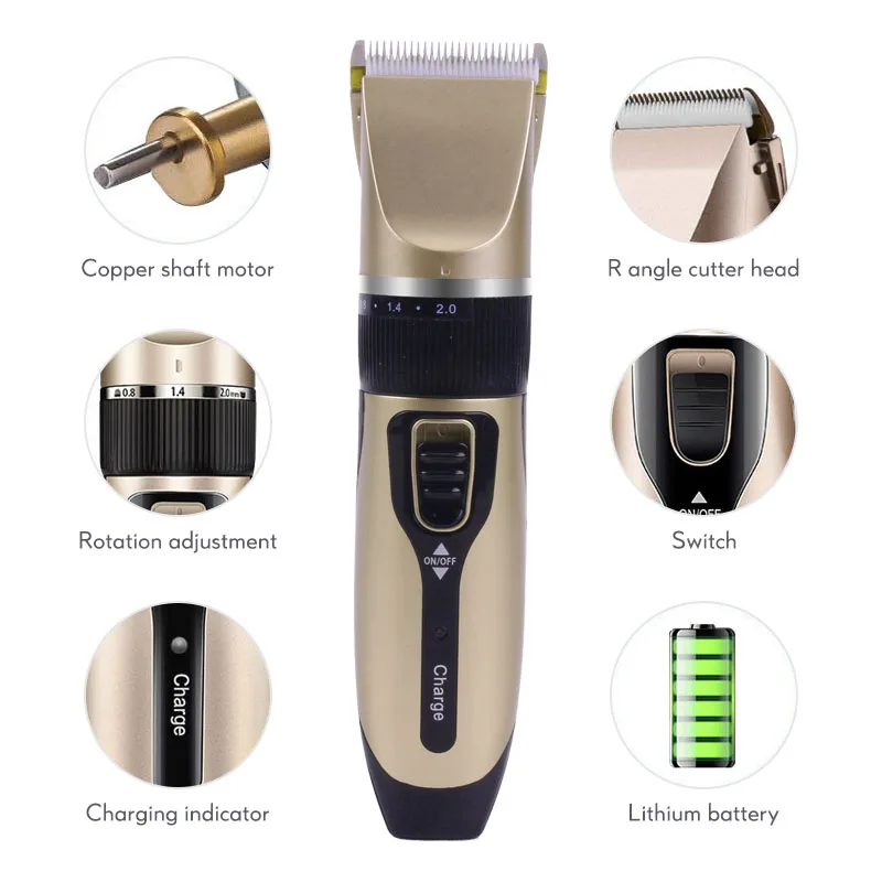 Быстрая зарядка машинка для стрижки волос для мужчин, электрический триммер, Профессиональный парикмахерский инструмент, 2 часа использования, машинка для стрижки волос 40D