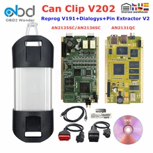 Mais recente pode clipe v206 para renault completo chip ouro pcb an2131qc an2135sc an2136sc obd2 interface de diagnóstico reprog v191 novo relé