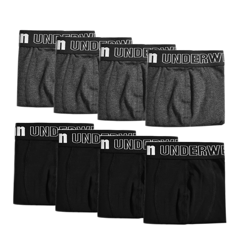

8 pcs/lot Boxers Man Underwear Cotton Men Shorts Panties Breathable Solid ondergoed Boxers Pure Color Underpants vetement homme