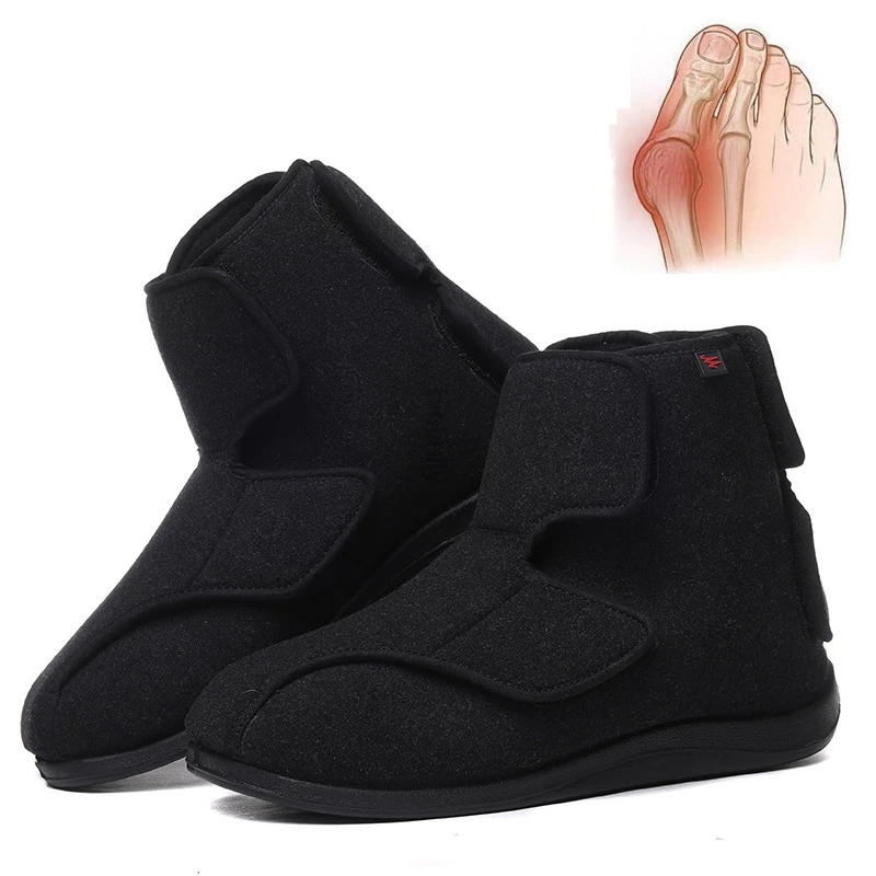 

High top cloth shoes can be widened before and after adjustable flat shoes diabetic foot thumb eversion deformation fat feet can