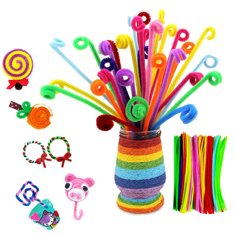 1000PCS/LOT.10 color Chenille stems pipe cleaners Craft material Creativity developing Craft sticks Kids DIY toys 0.6x30cm Sales