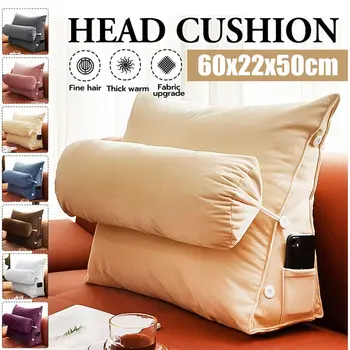 

2Pcs/Set 60*22*50cm Cushion Pillow Home Office Sofa Bed Removable Washable Soft Velvet Fabric Cotton Back Mat Waist Pad Headrest