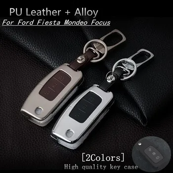 

3 Buttons Remote Key Case Cover Key Shell Fob Holder PU Leather Alloy For Ford/Fiesta/Mondeo/Focus