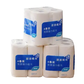 

4 Rolls Disposable Kitchen Oil-absorbing Paper 2-Ply Dish Table Cleaning T4MB