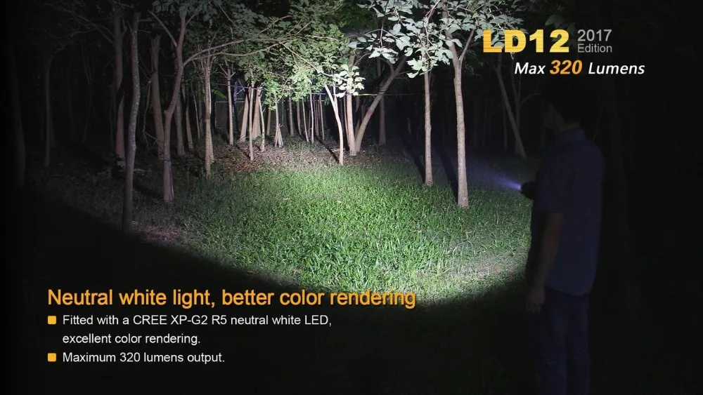 Fenix LD12 Edition 320 Lumen EDC LED Flashlight with Fenix AA battery
