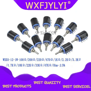 

1pcs WXD3-12-1W 100 220 470 1K 2K2 3K3 4K7 10K 22K 33K 47K Ohm 100R 220R 470R 2.2K 3.3K 4.7K WXD3-12 1W Wirewound Potentiometer
