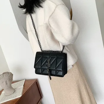 

2020 new small square bag tassel chain bag net red small ck simple bag shoulder messenger bag
